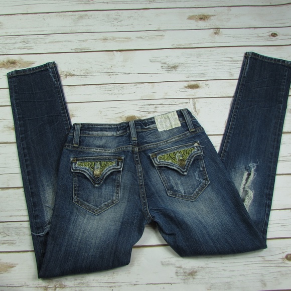 Vigoss Collection Destroyed Skinny Button Flap 26 - Picture 3 of 8